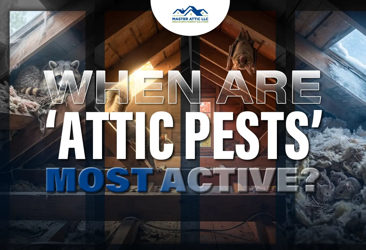Attic pests most active during specific seasons and conditions.