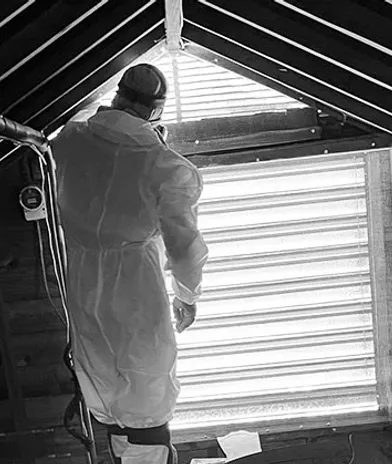 Attic insulation work by Master Attic