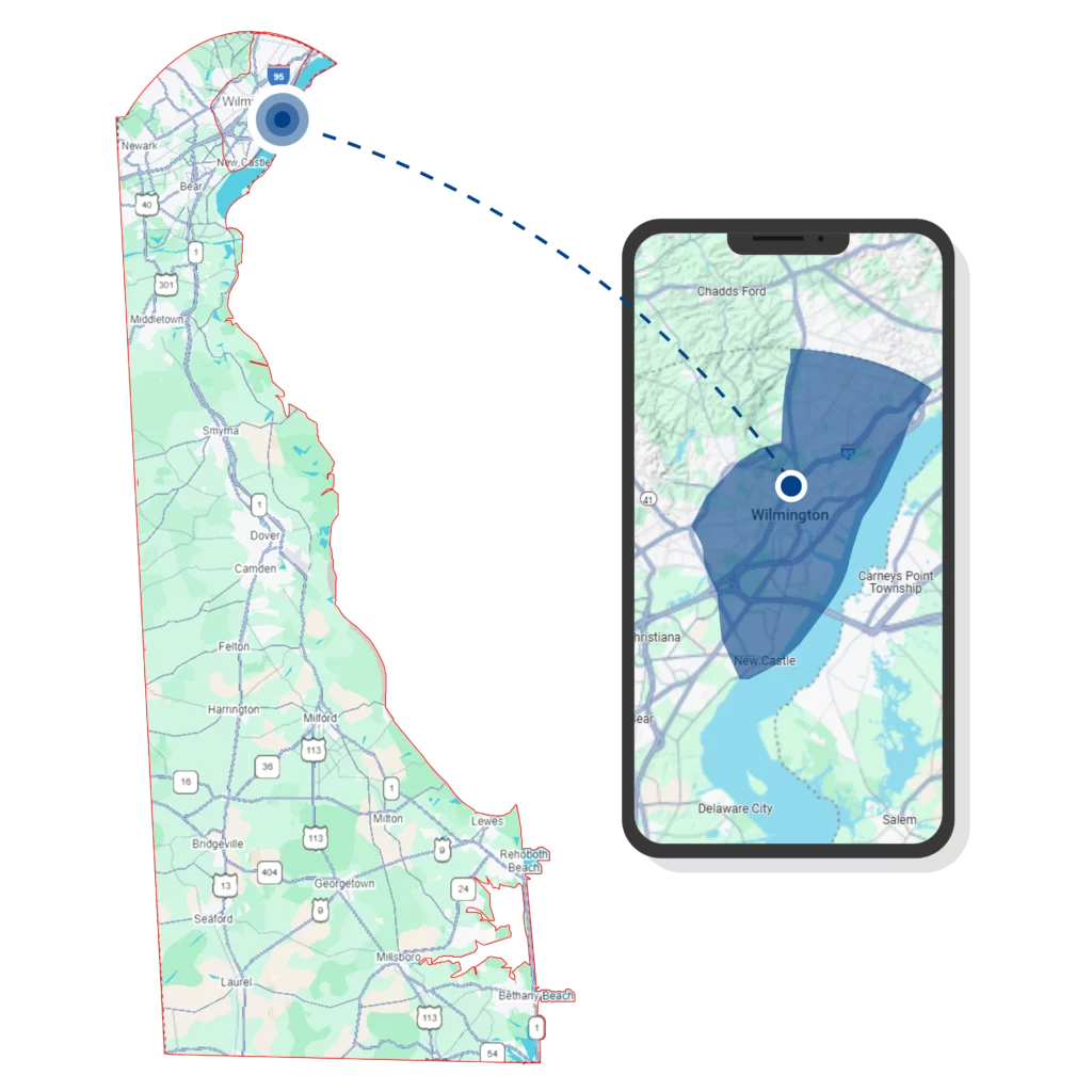 Service Area Map Delaware