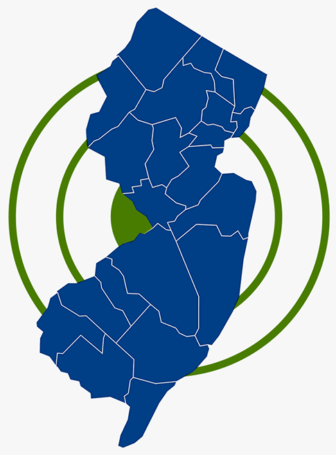 Master Attic service areas map of New Jersey