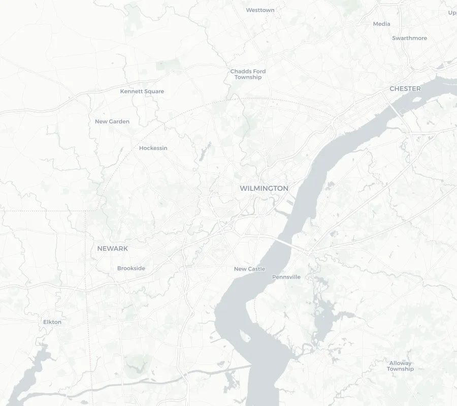 Map of the Delaware counties Master Attic serves