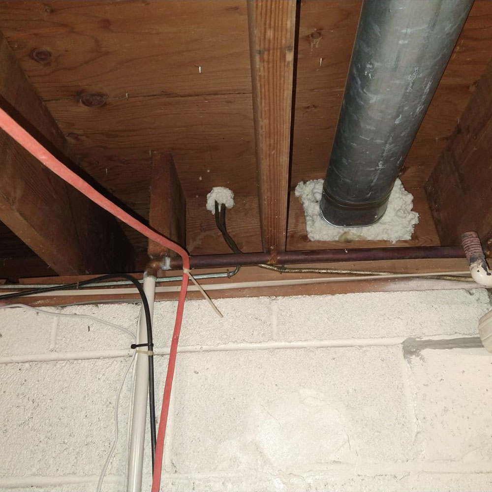 Installation of an air gap seal around the air ducts