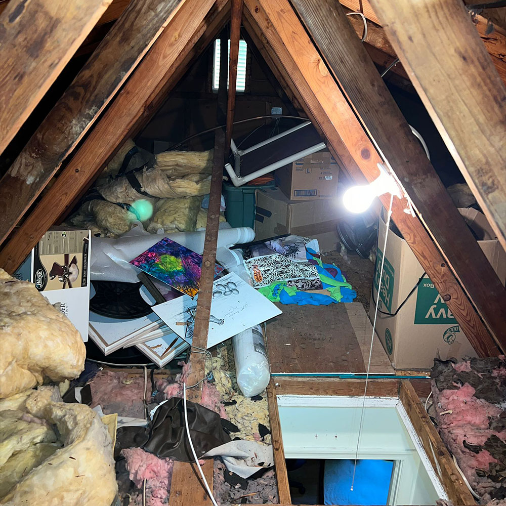 Cleaning an attic